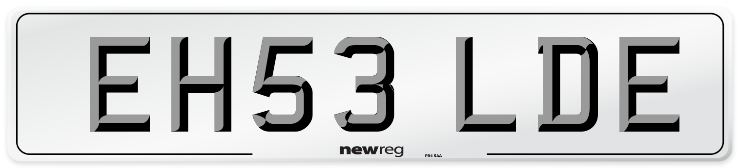 EH53 LDE Number Plate from New Reg
